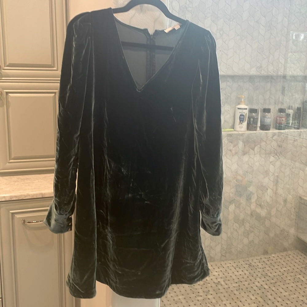 Loft Green Velvet Dress BNWT XS Party Dress